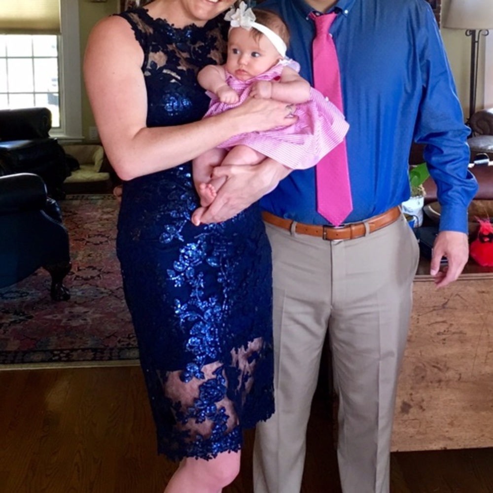 Tadashi Shoji Navy Dress (size 8)